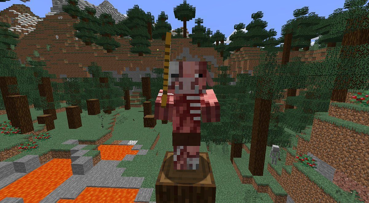 A zombie pigman screenshot from Xaphobia&#039;s Twitter (Image via Mojang)