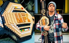 Brandon Moreno received a Lego UFC championship belt replica ahead of UFC 270