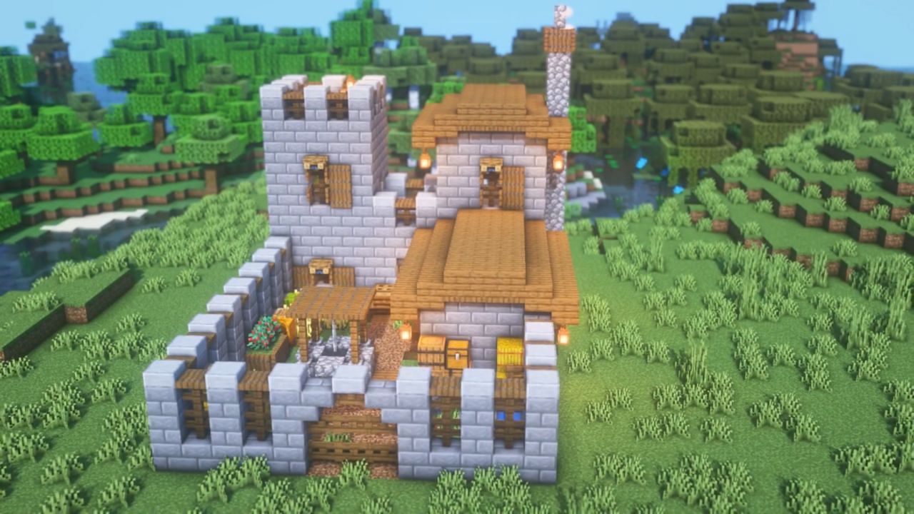 This build features a highly-important enchantment room (Image via Mojang)