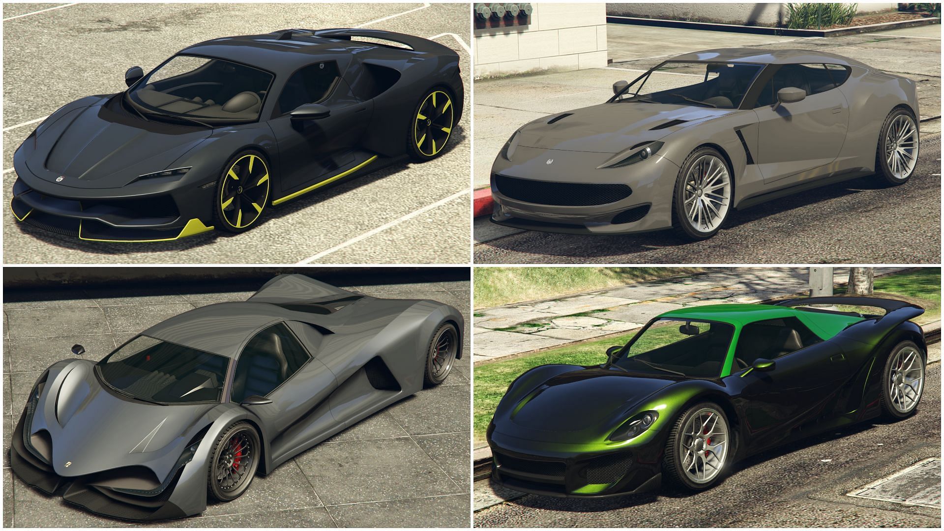 Some of the fastest cars in GTA Online as of now (Images via Rockstar Games)