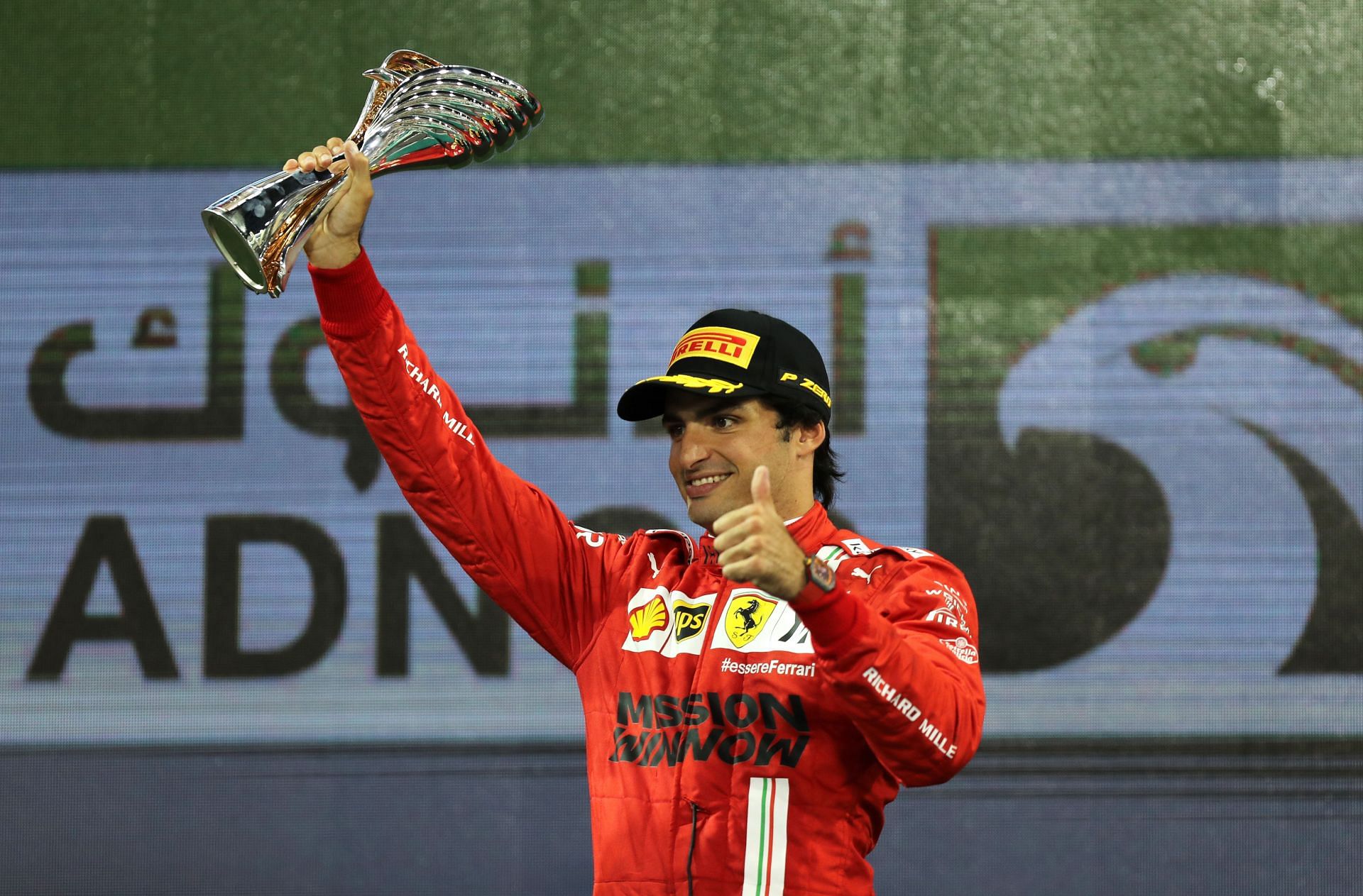F1 Grand Prix of Abu Dhabi - Carlos Sainz on the podium