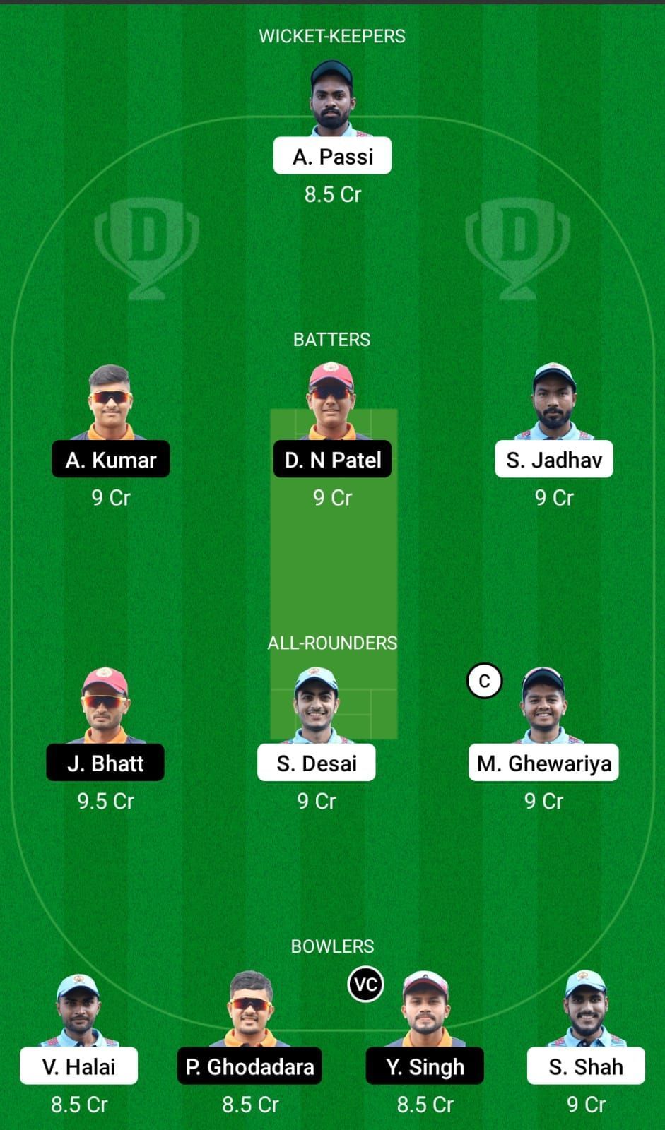 GLA vs CHA Fantasy Suggestion Team 1