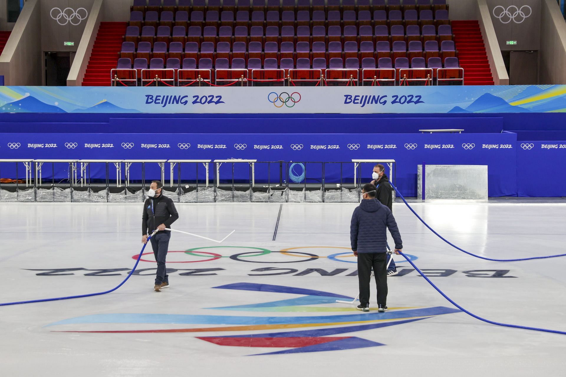 A stadium getting ready for the Winter Olympics in Beijing. (PC: Getty Images)