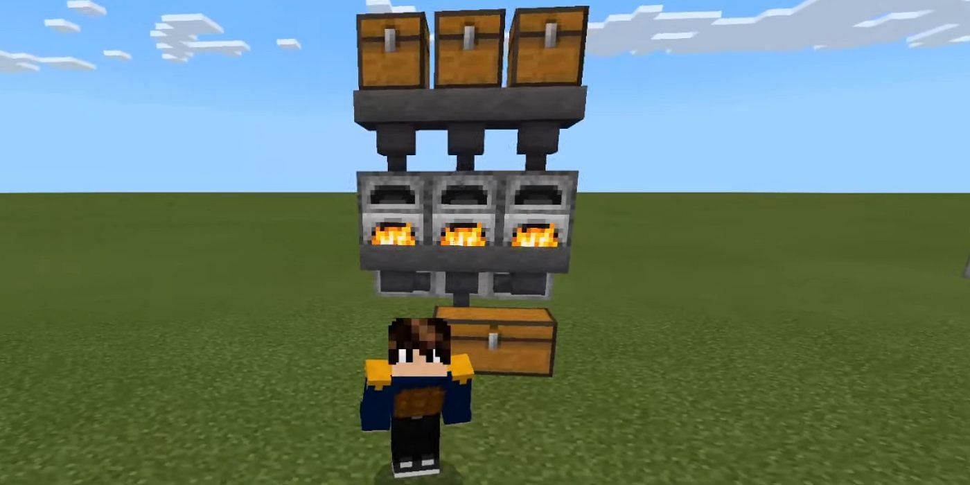 Furnace and smoker farms require almost no materials and can generate steady XP over time (Image via Mojang)