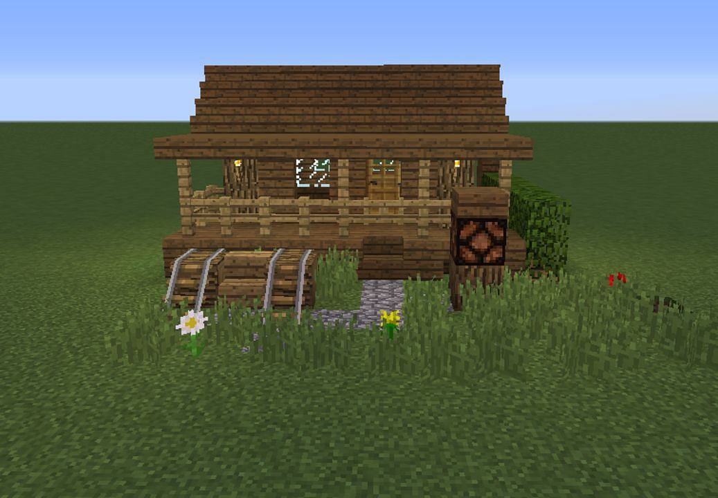 This home build is great for a more rustic appeal (Image via Mojang)
