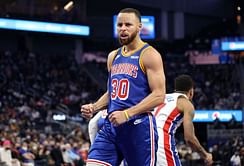 Watch: Steph Curry gives Warriors fans a pre-game treat as he drains a corner three-pointer after catching a soccer pass during Pistons-Warriors warmups