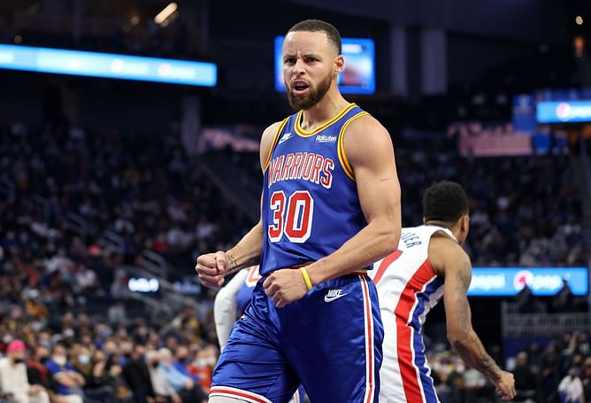 Watch: Steph Curry gives Warriors fans a pre-game treat as he drains a corner three-pointer after catching a soccer pass during Pistons-Warriors warmups