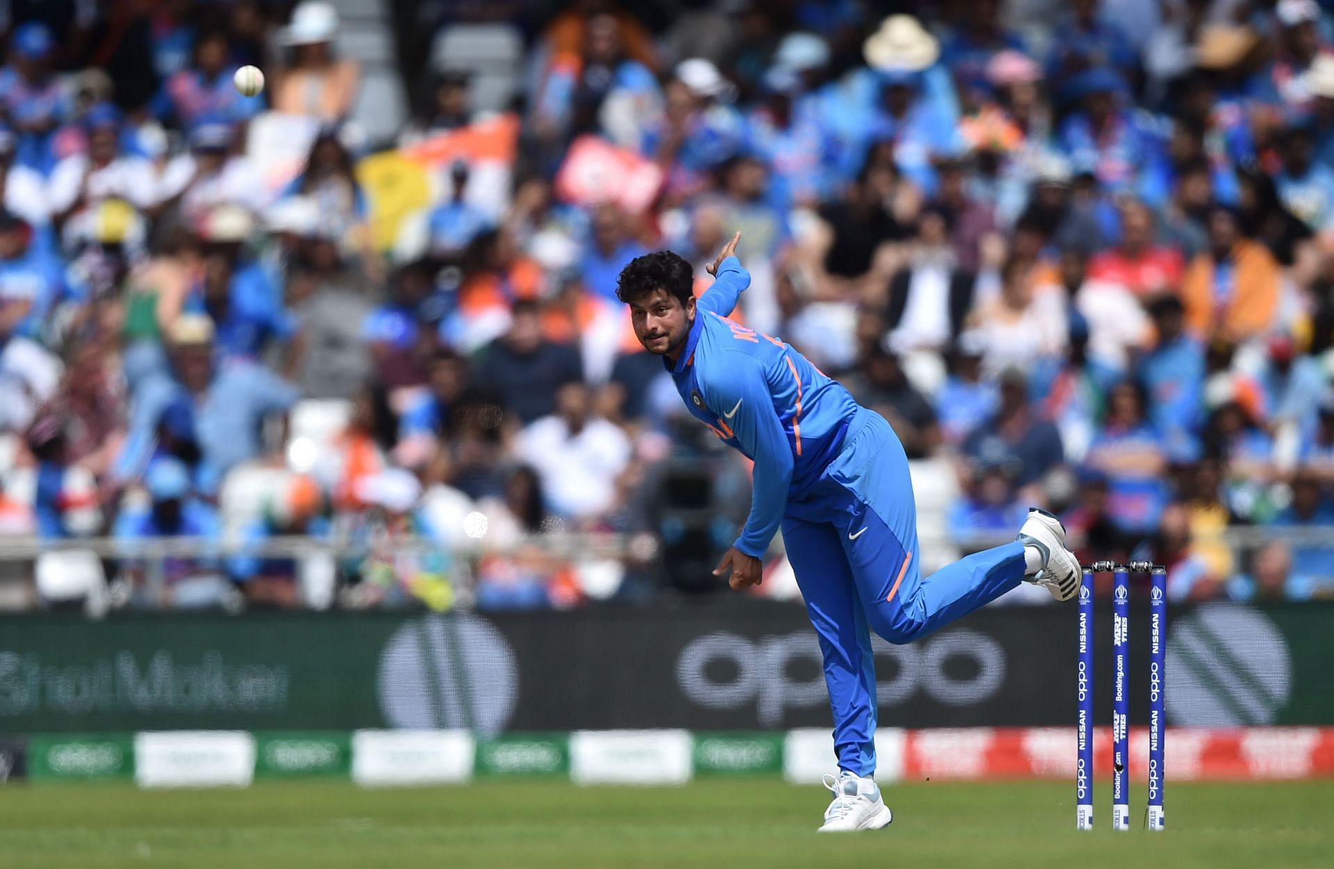 Kuldeep Yadav in action during the 2019 World Cup.