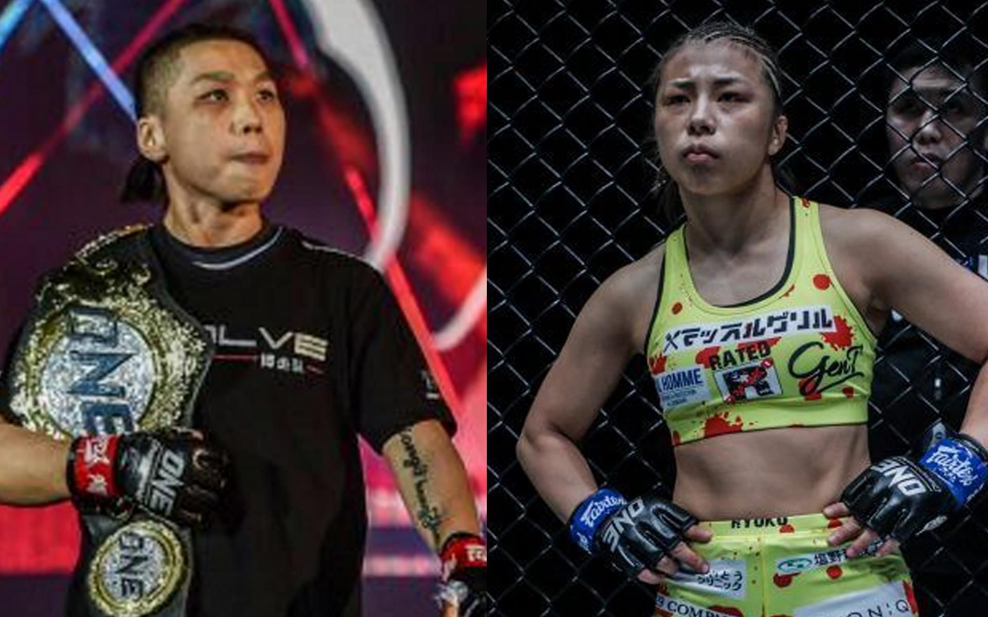 Xiong Jing Nan (Left) defends her crown against Ayaka Miura (Right) at ONE: Heavy Hitters. | [Photos: ONE Championship]