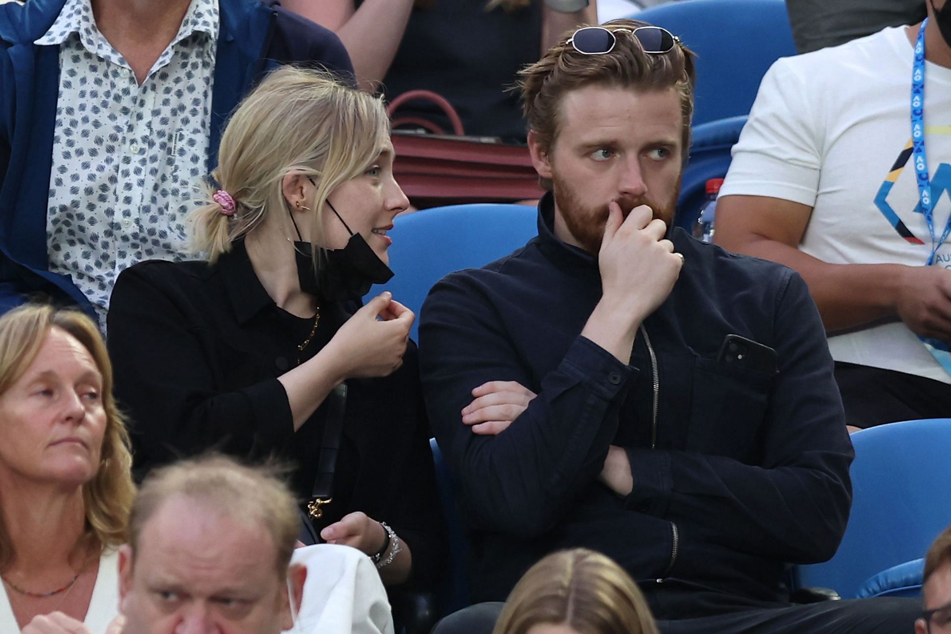 Actress Saoirse Ronan at the Rod Laver Arena to watch Ashleigh Barty in action