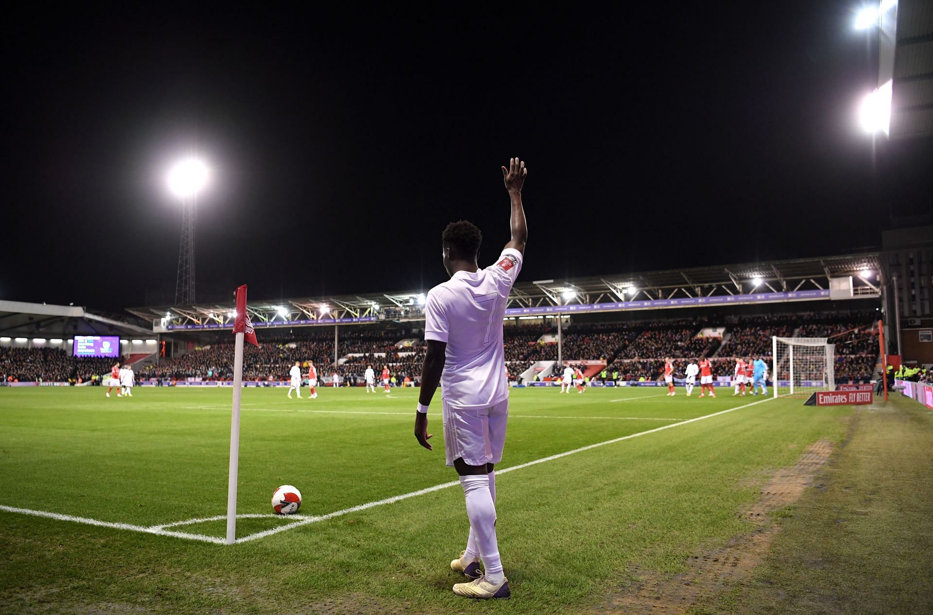 Bukayo Saka in action against Nottingham Forest