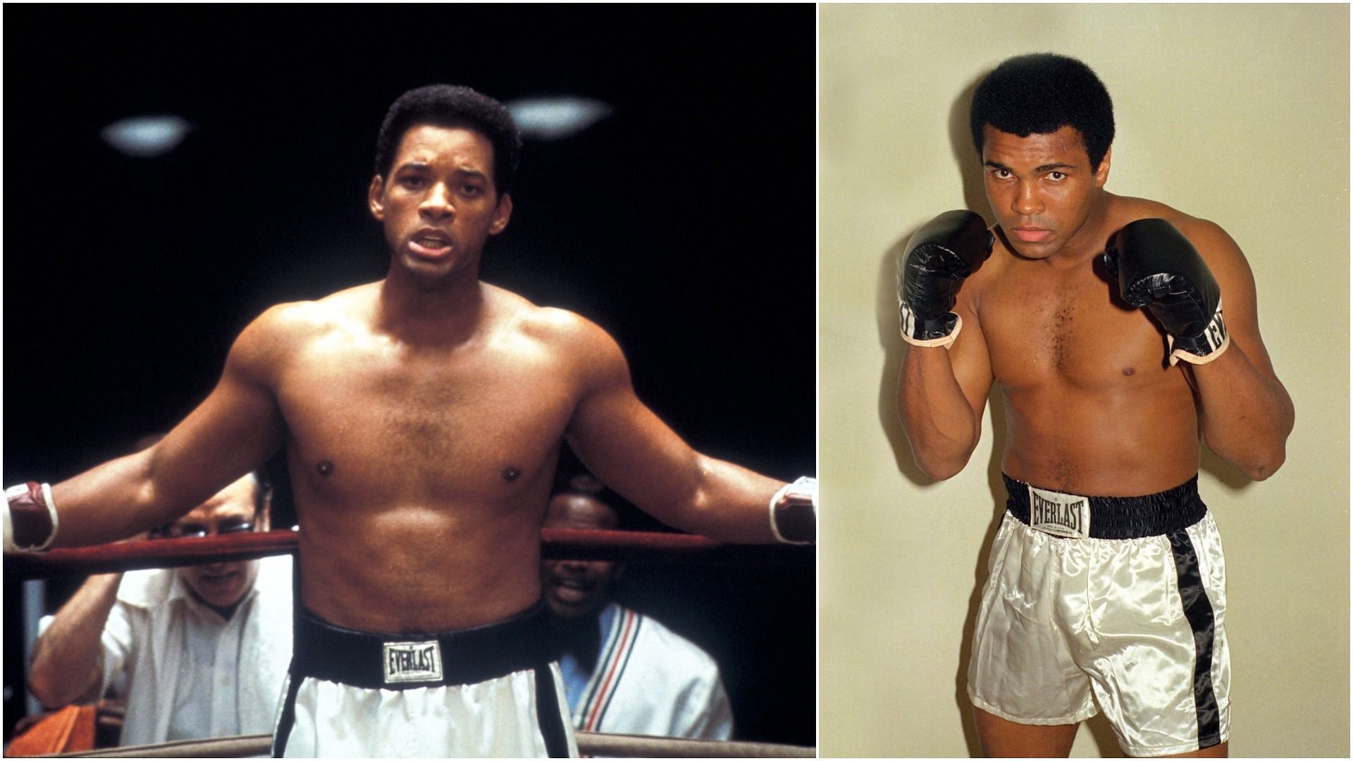 Will Smith as Muhammad Ali (Images via Everett Collection &amp; Britannica)