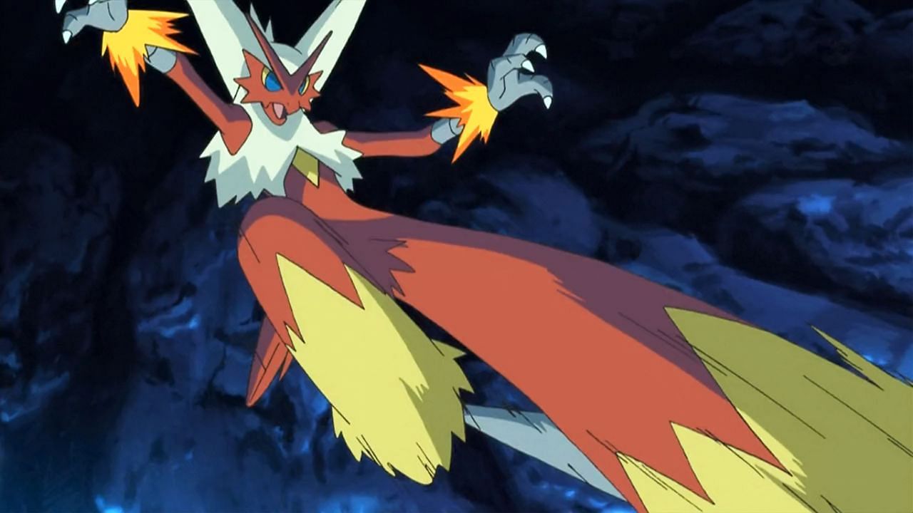 Blaziken as it appears in the anime (Image via The Pokemon Company)