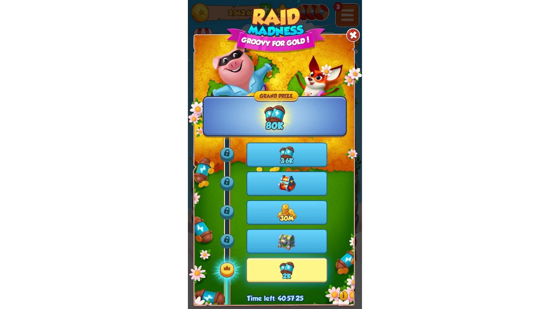 THE PIG ARMORY SEQUENCE FOR COIN MASTER (Raid madness - 5 points event) 