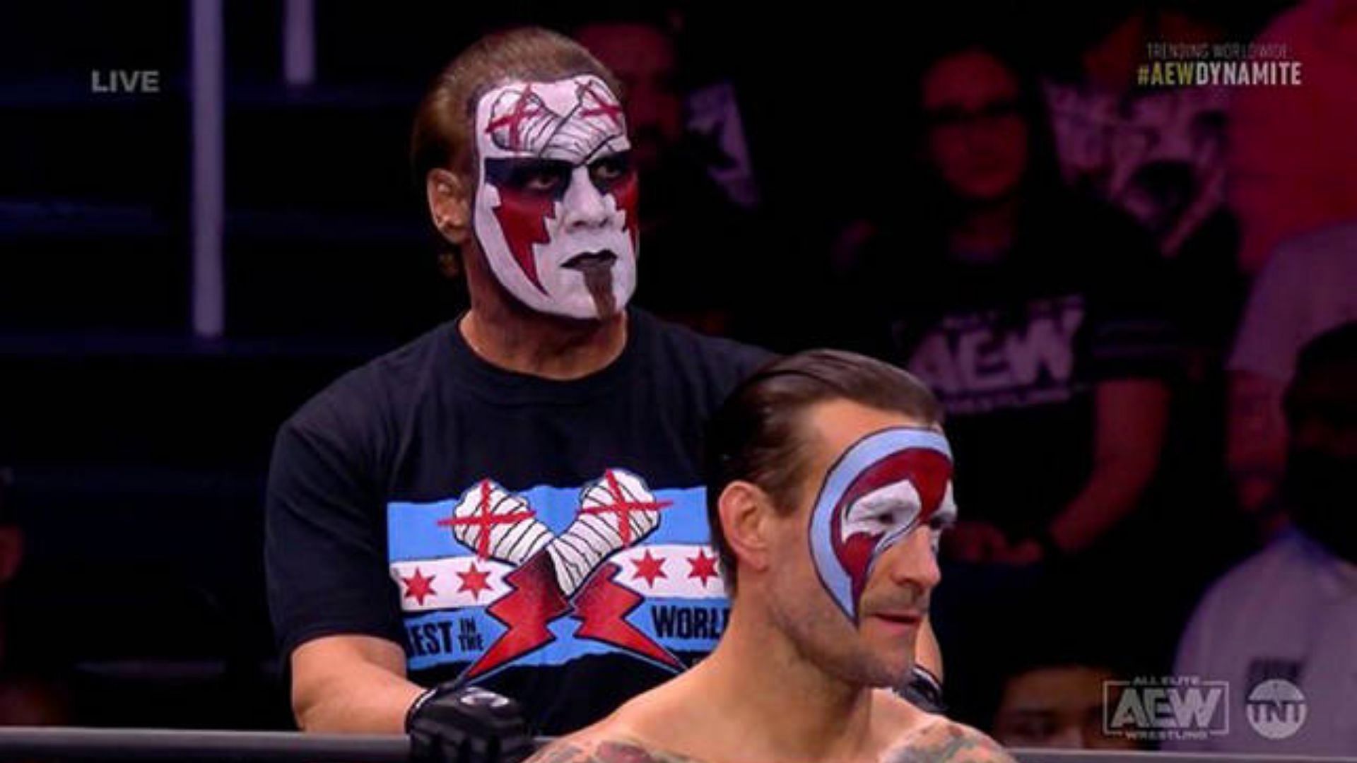 Sting and CM Punk at the &quot;Holiday Bash&quot; edition of Dynamite