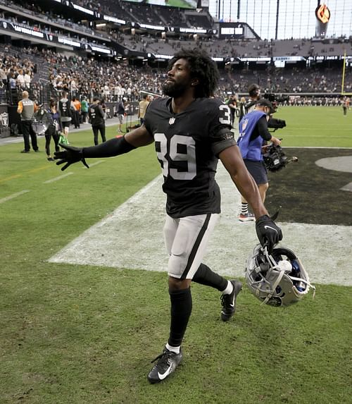 Nate Hobbs during Philadelphia Eagles v Las Vegas Raiders