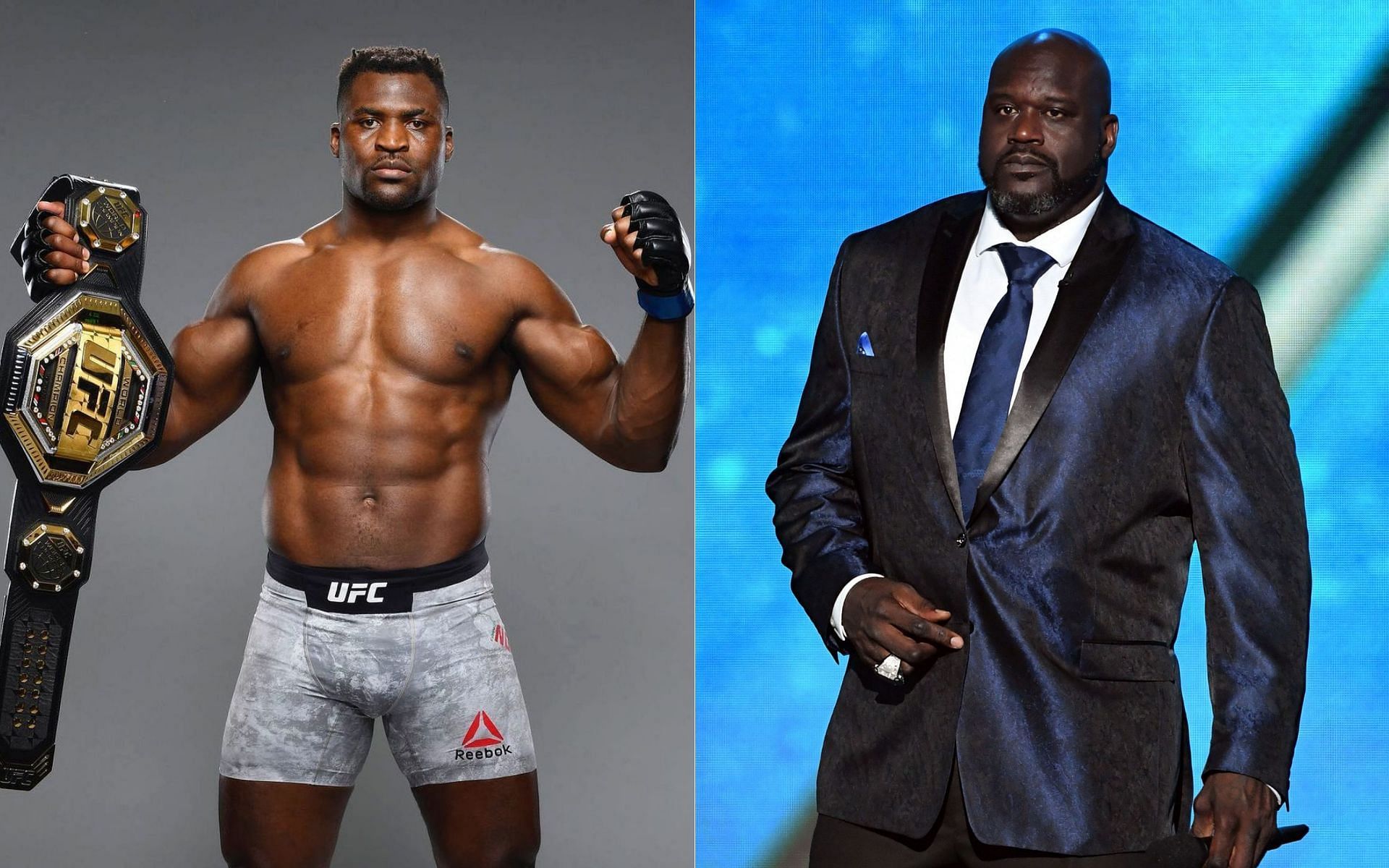 Francis Ngannou (left) and Shaquille O&#039;Neal (right)