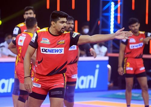 Pawan Sehrawat during his time with the Bengaluru Bulls (Image: PKL)