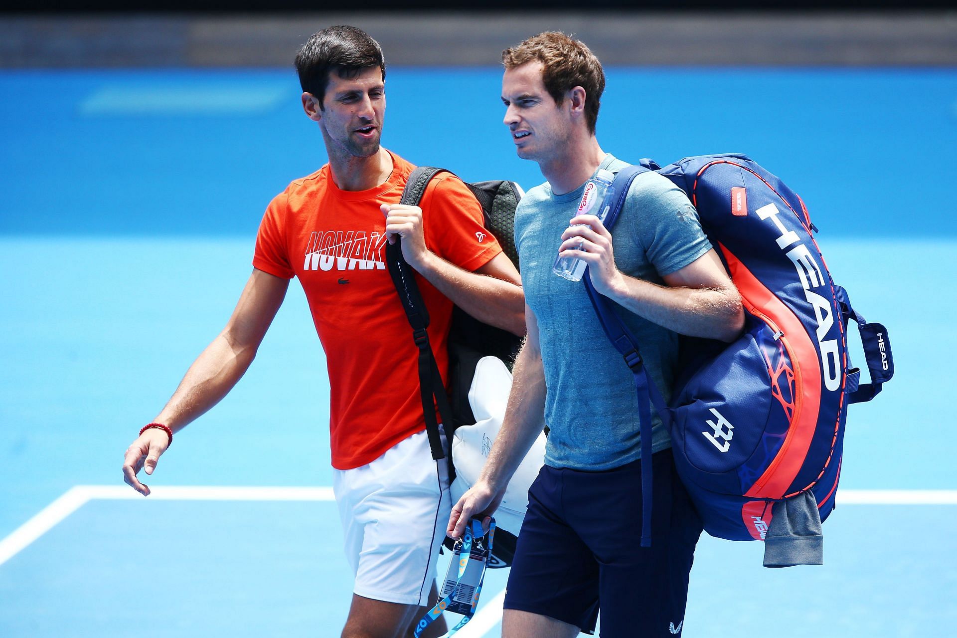 Novak Djokovic and Andy Murray at the 2021 Australian Open