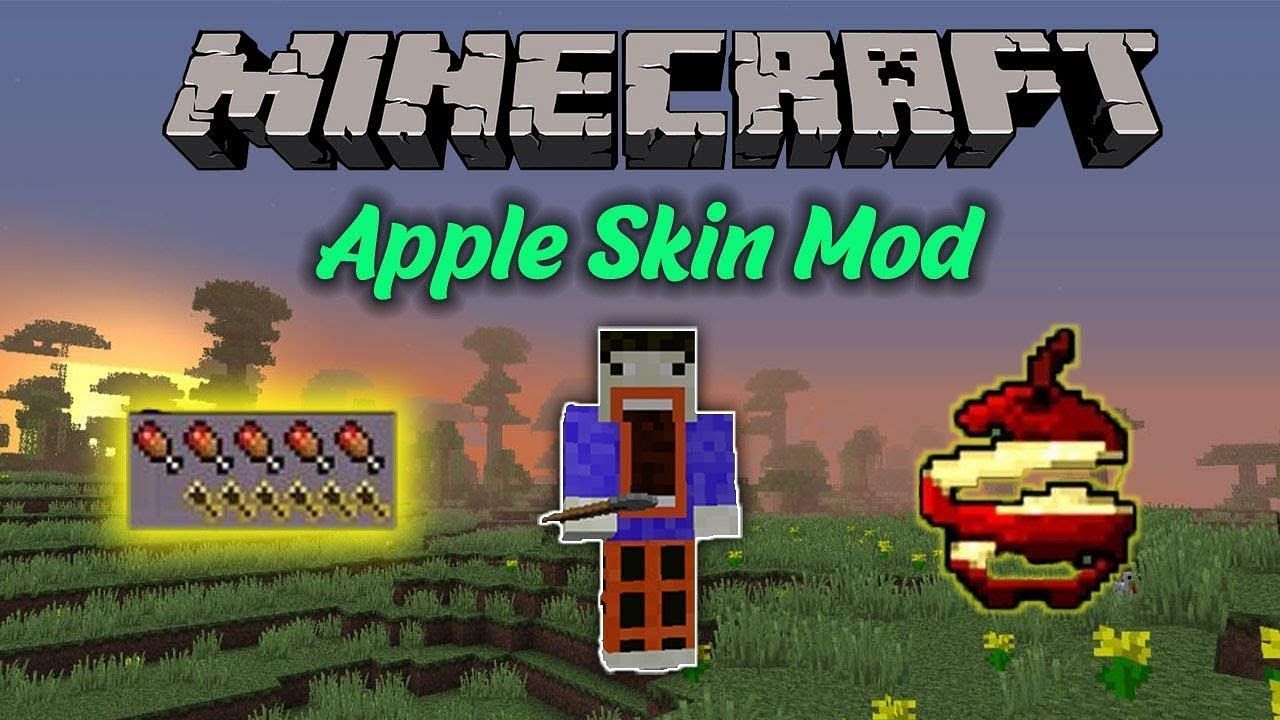 AppleSkin adds additional information to the player&#039;s HUD pertaining to food (Image via Mojang)