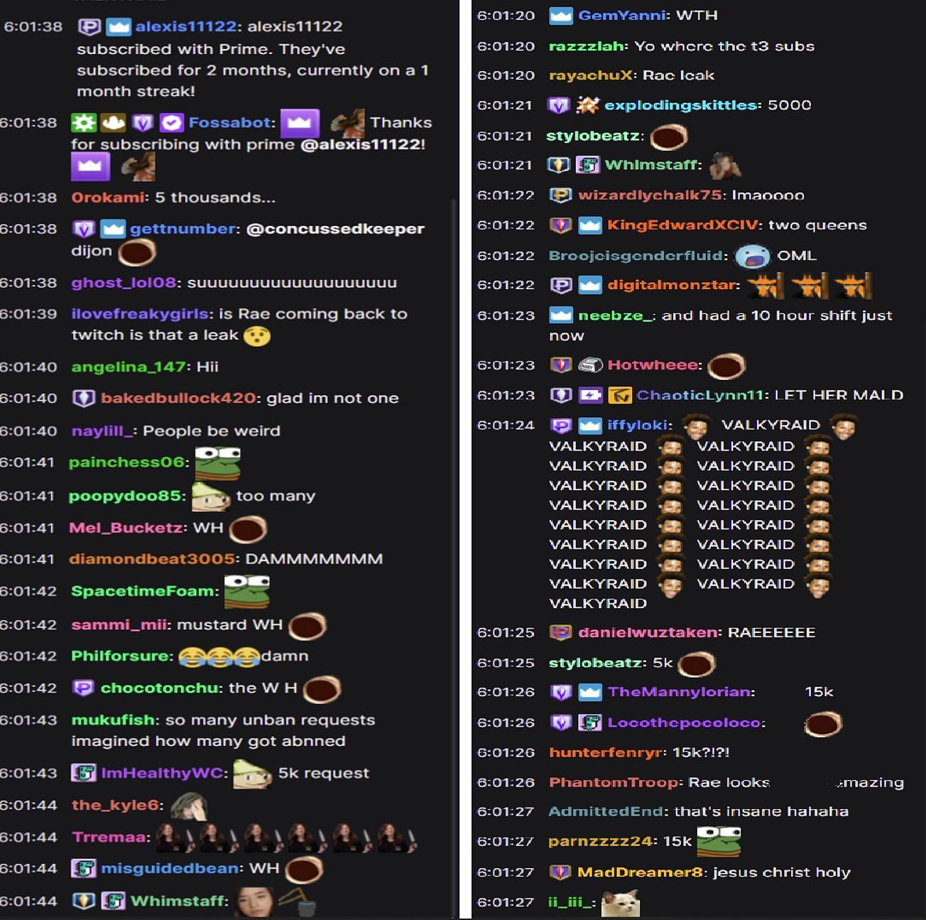 Pokimane&#039;s Twitch chat as she mentions 5000 unban forms