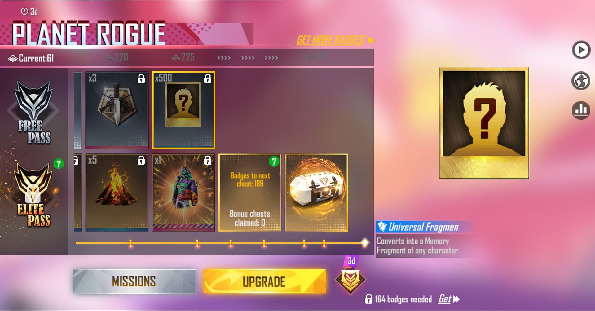 Elite Pass هو أحد الأماكن التي يمكن الحصول على الأجزاء منها (الصورة من Garena)