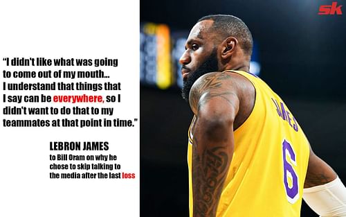 LeBron James' comments on his absence from the post-game press conference after LA Lakers previous game.