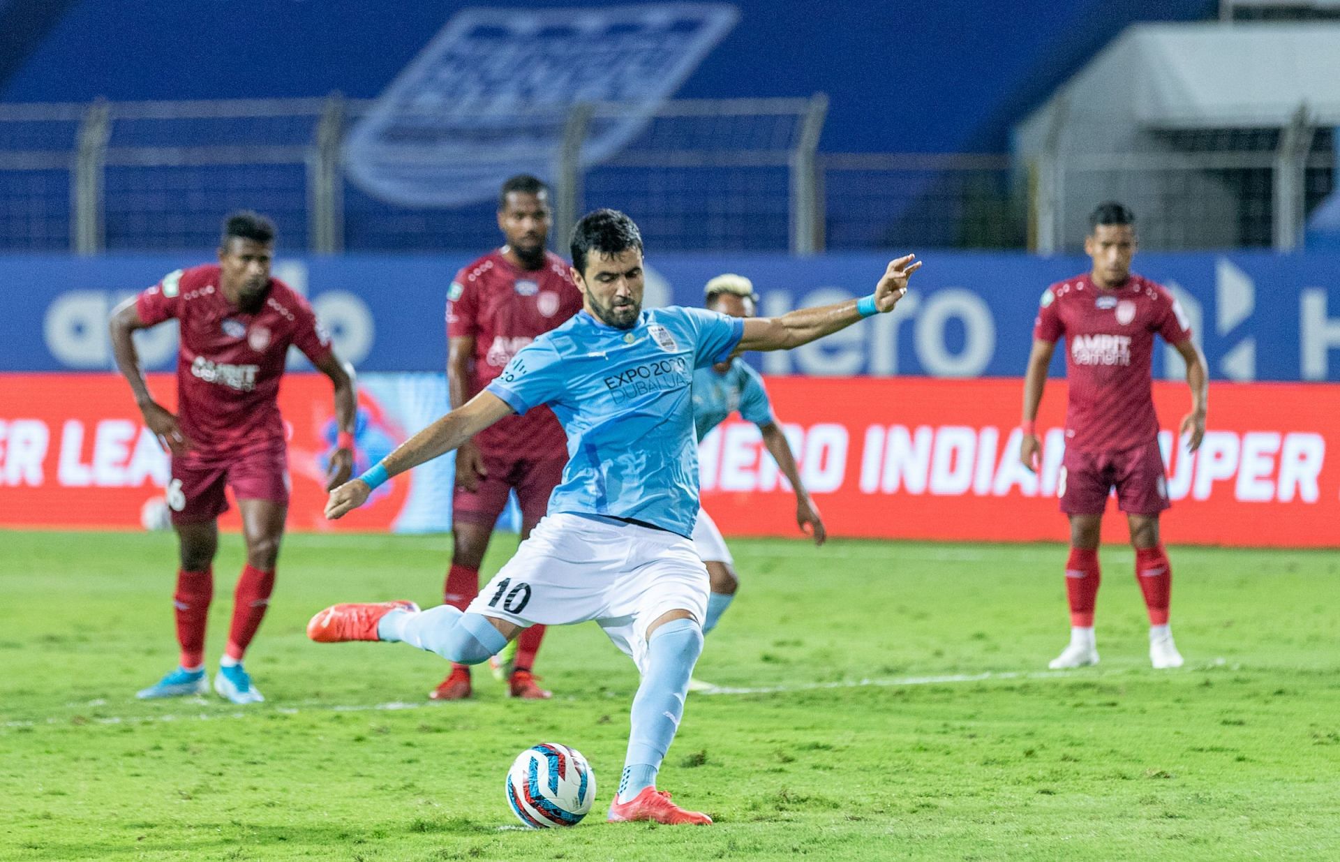 Ahmed Jahouh converted from the penalty spot for Mumbai City FC (PC:ISL Media)