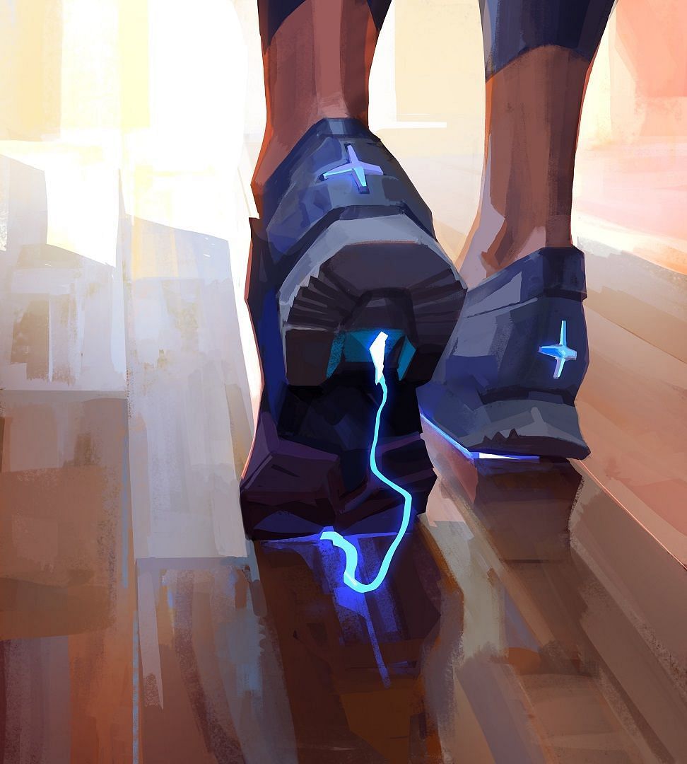 Blue shoes with streaks of lightning (Image via Valorant)