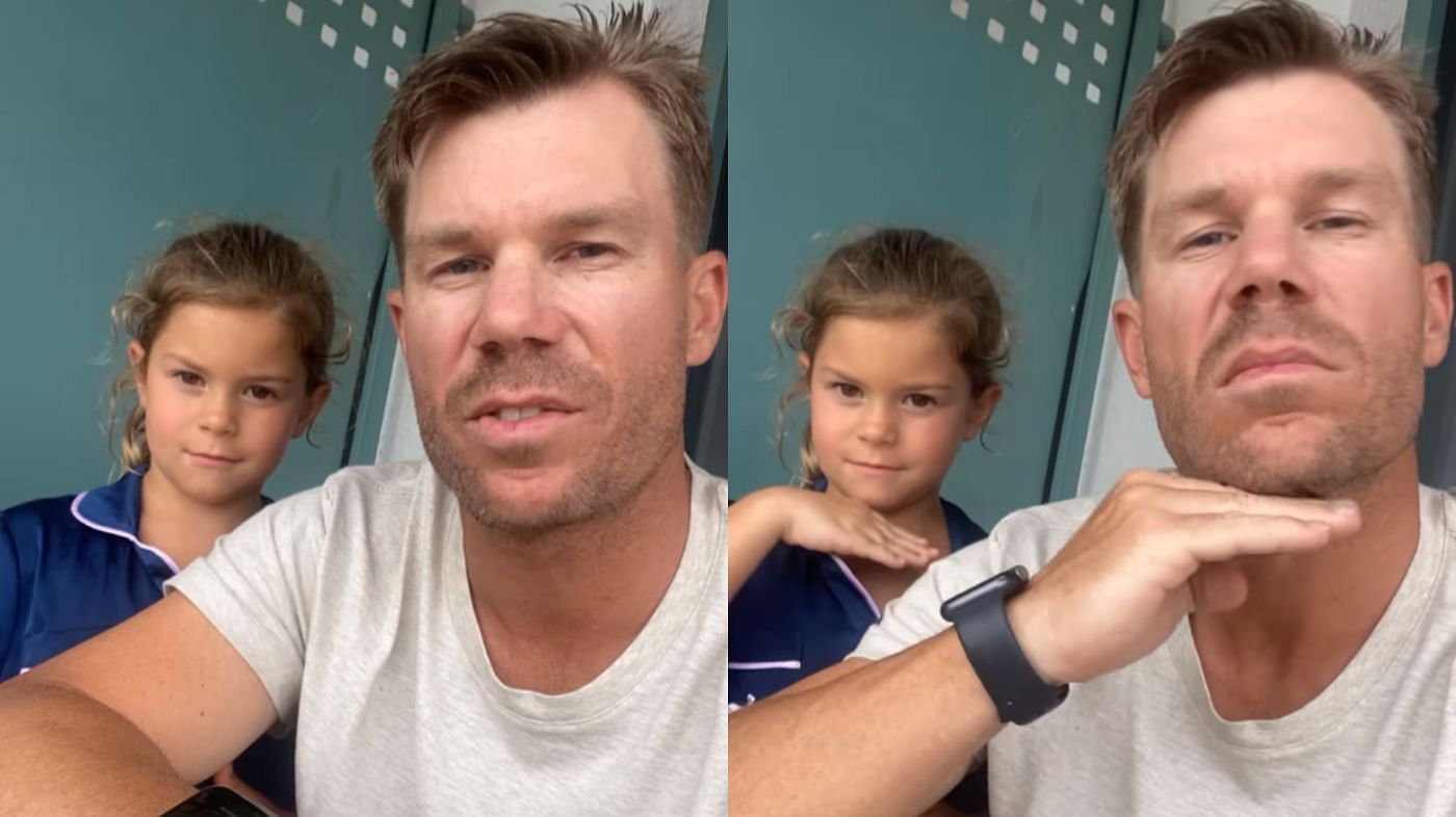 David Warner with his daughter in his latest Instagram post.