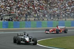 Watch: Michael Schumacher and Kimi Raikkonen’s epic duel for the lead at the 2002 French GP