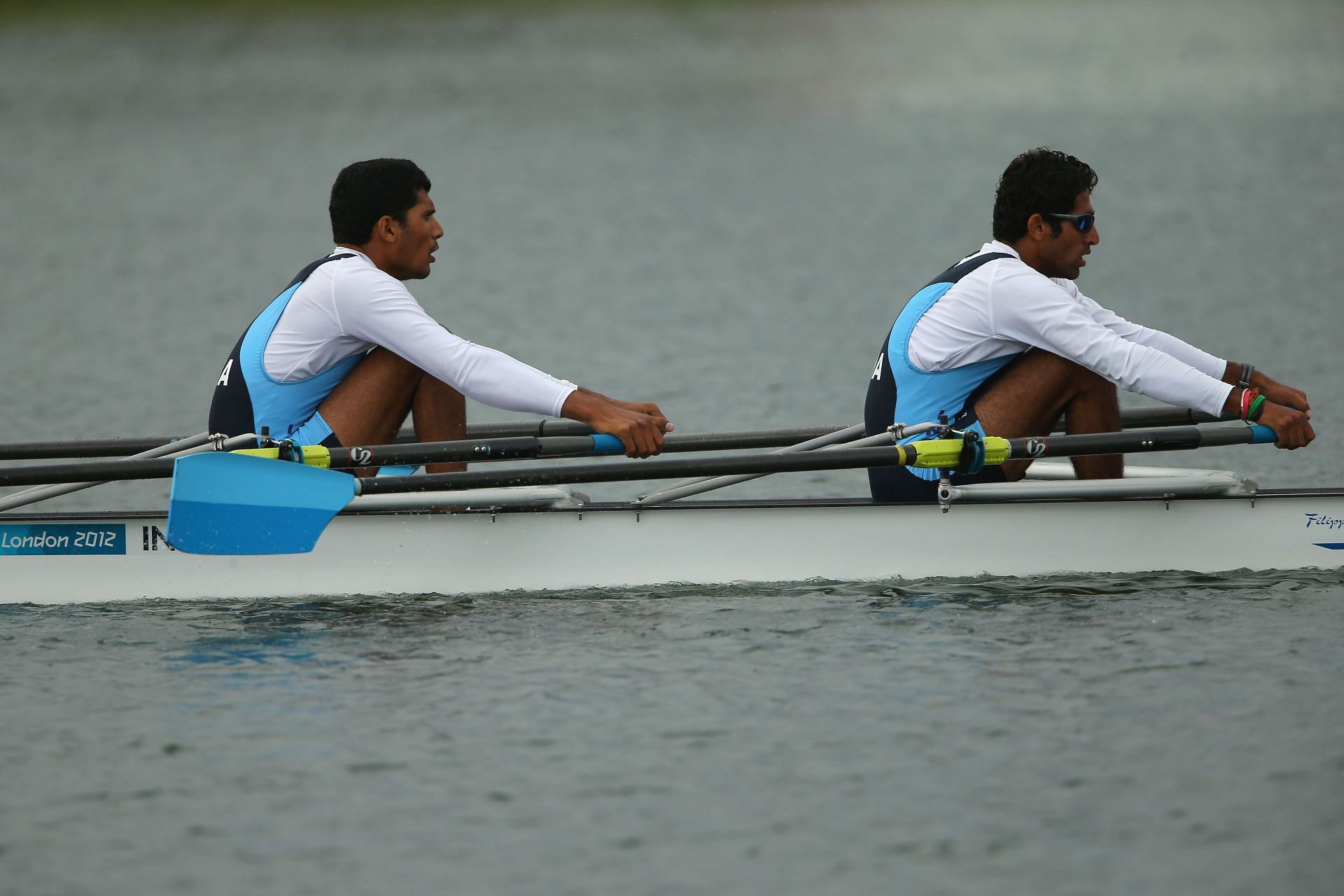 A file picture of Indian rowers in action at the Tokyo Olympics rowing event