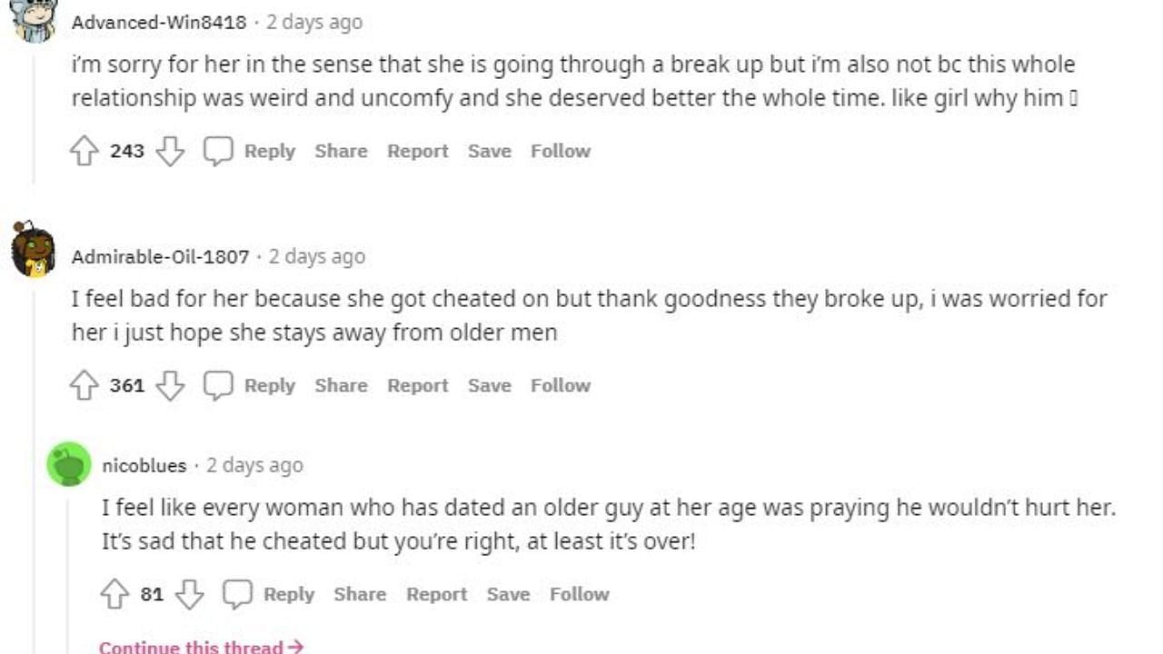 A fan reacts to Olivia Rodrigo and Adam Faze break-up (1/2) (Image via Reddit)