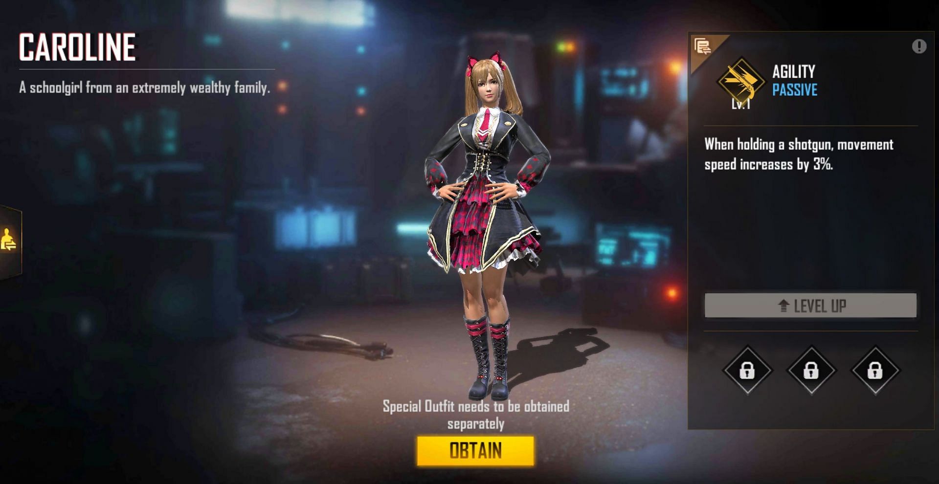 Free Fire में Caroline (Image via Garena)