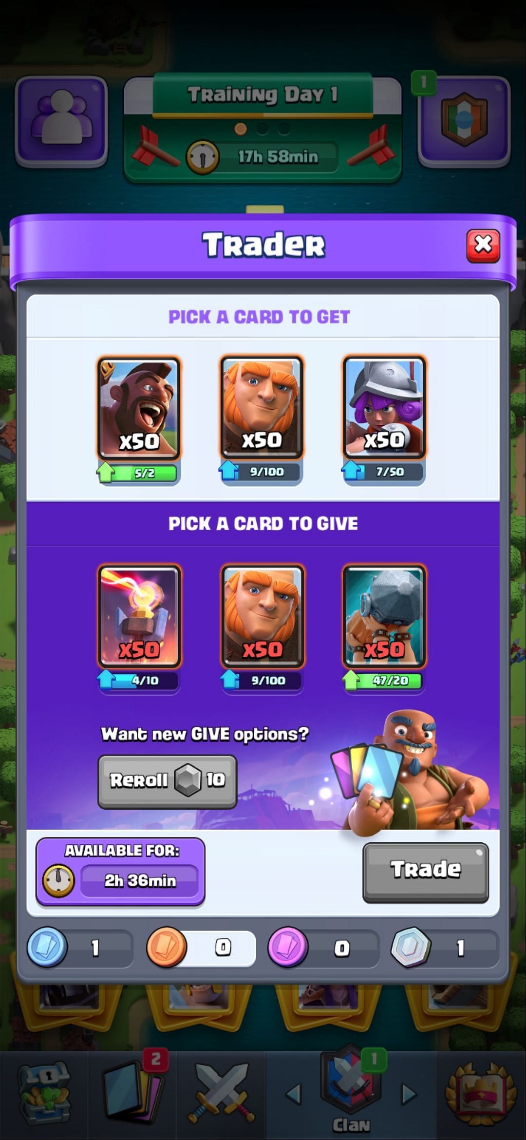 Trade Tokens in Clash Royale (Image via Sportskeeda)