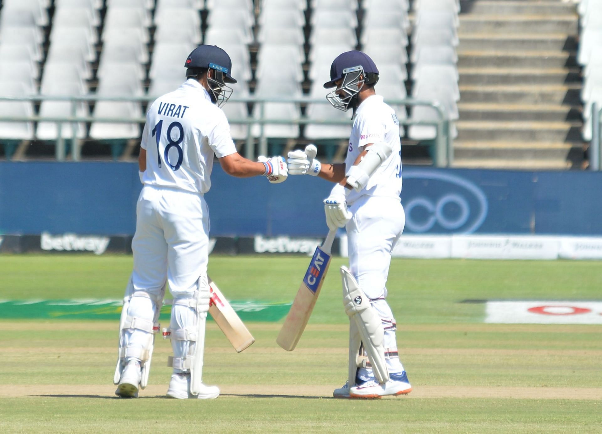 Virat Kohli (left) and Ajinkya Rahane during the Cape Town Test. Pic: Getty Images