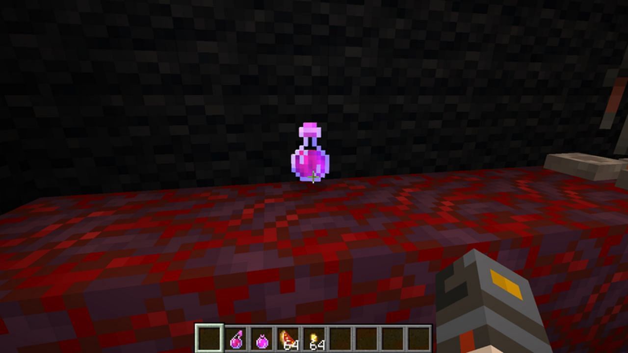 Having a healing potion on-hand can save a player&#039;s life (Image via Mojang)