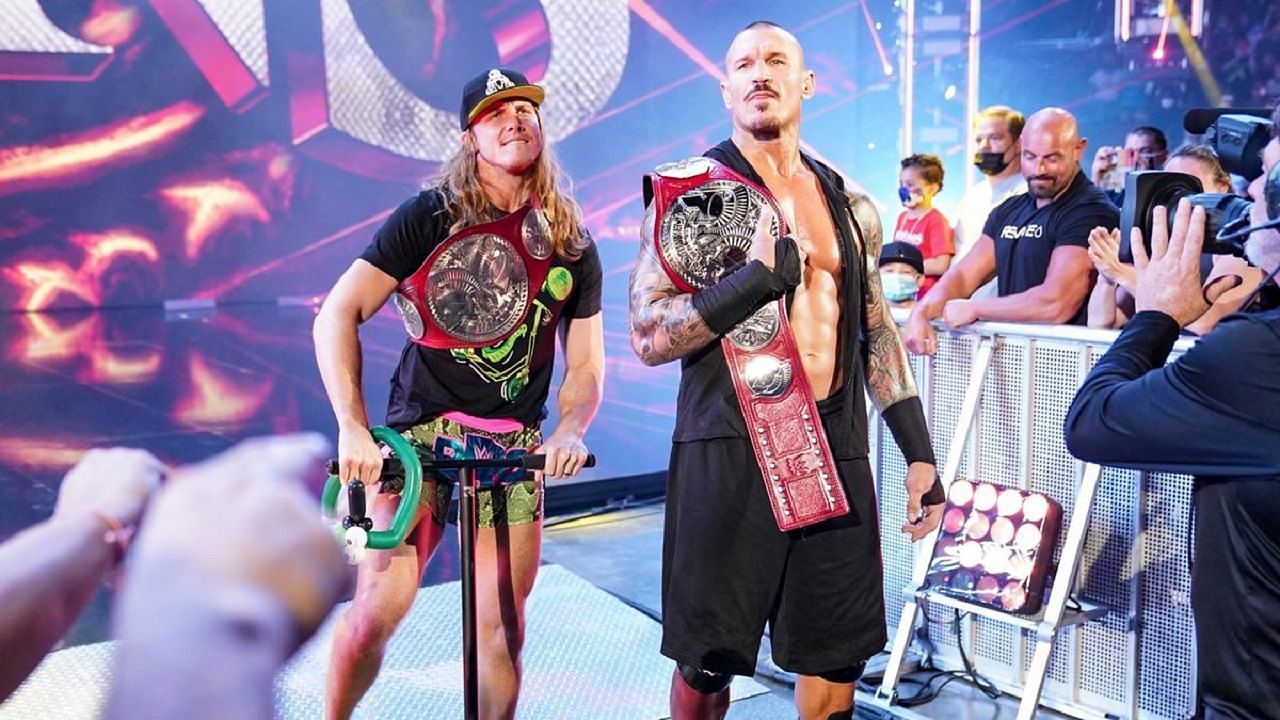 Randy Orton and Riddle as RAW Tag Team Champions.