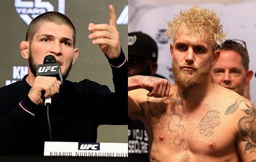 Khabib Nurmagomedov (left) & Jake Paul (right)