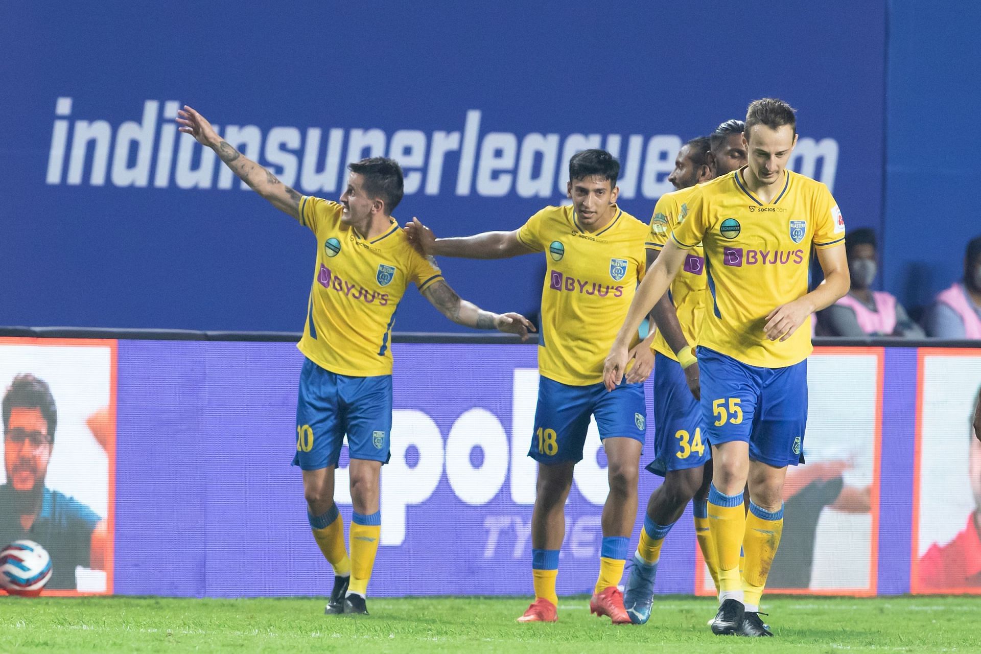 Kerala Blasters FC were unable to hold on to their two goal lead against the Gaurs (Image Courtesy: ISL)