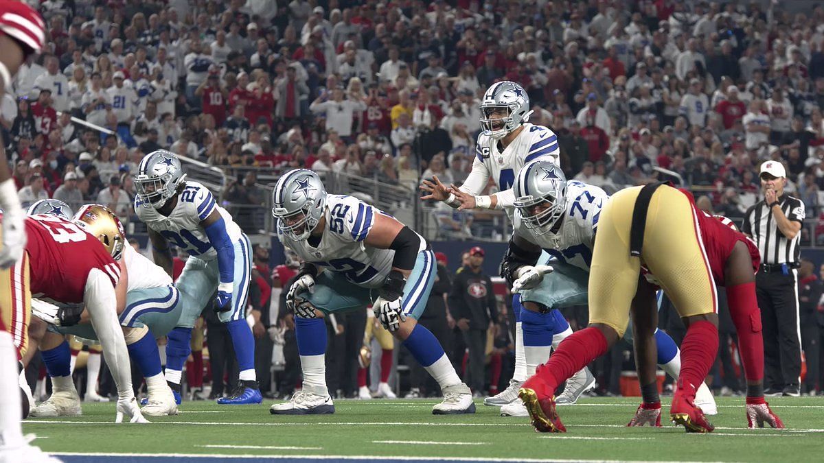 Dallas Cowboys defensive tackle Neville Gallimore (96) celebrates with fans  after an NFL football game against the New York Giants, Sunday, Dec. 19,  2021, in East Rutherford, N.J. The Dallas Cowboys defeated the New York  Giants 21-6. (AP Photo/Steve