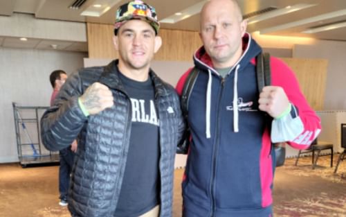 Dustin Poirier (left) and Fedor Emelianenko (right) [Image courtesy - @DustinPoirier on Twitter]