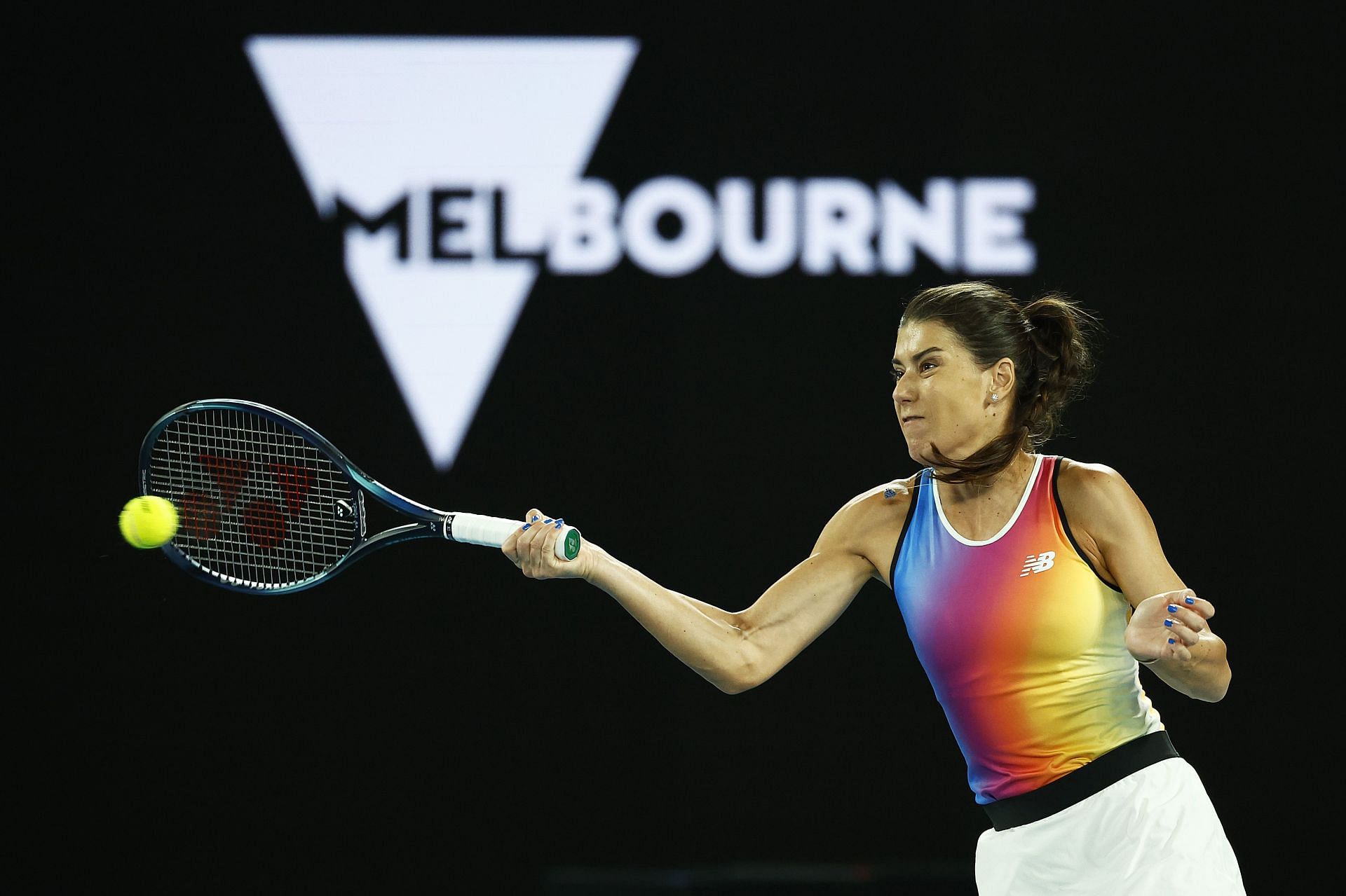 Sorana Cirstea in action at 2022 Australian Open