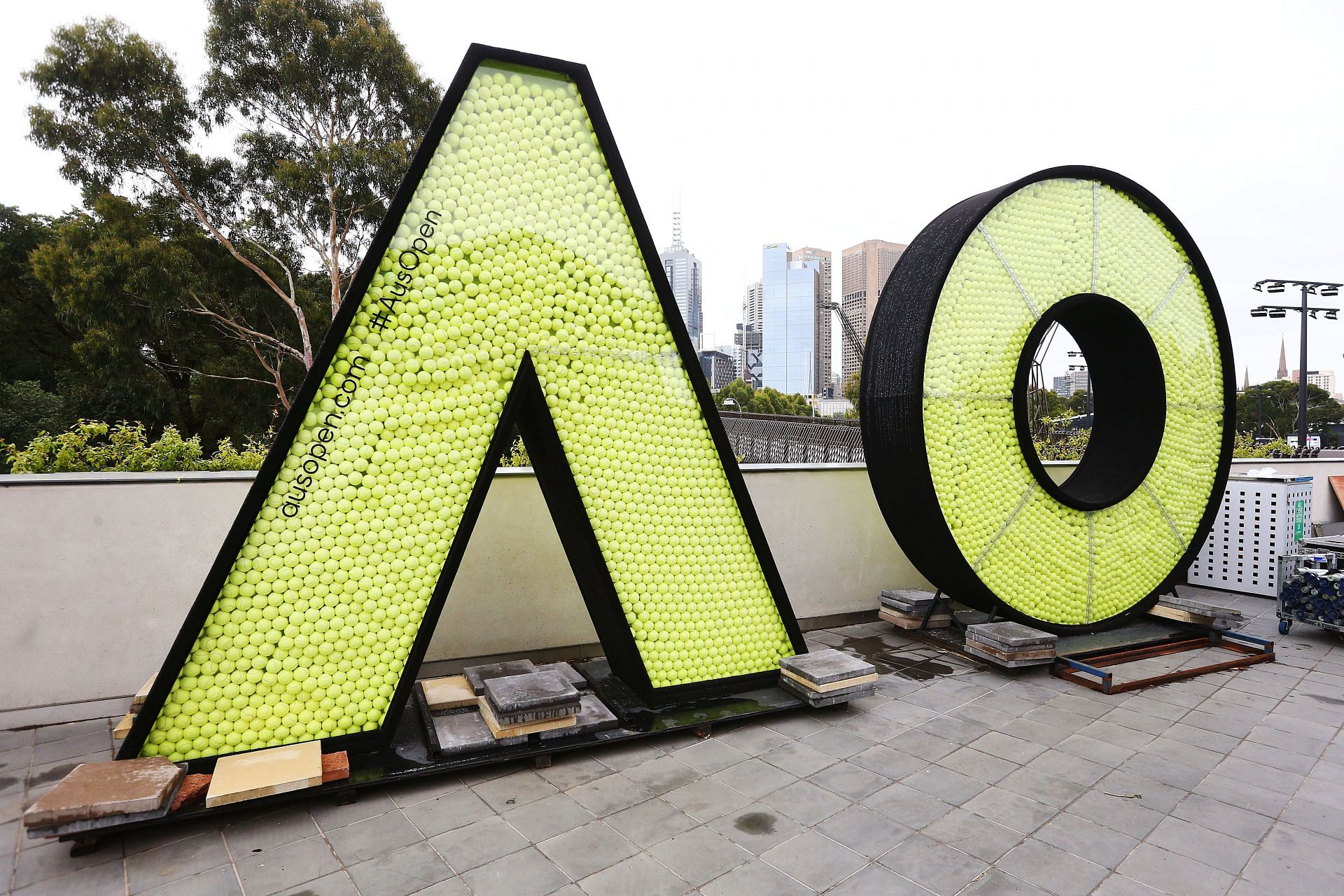 The Australian Open logo in Melbourne