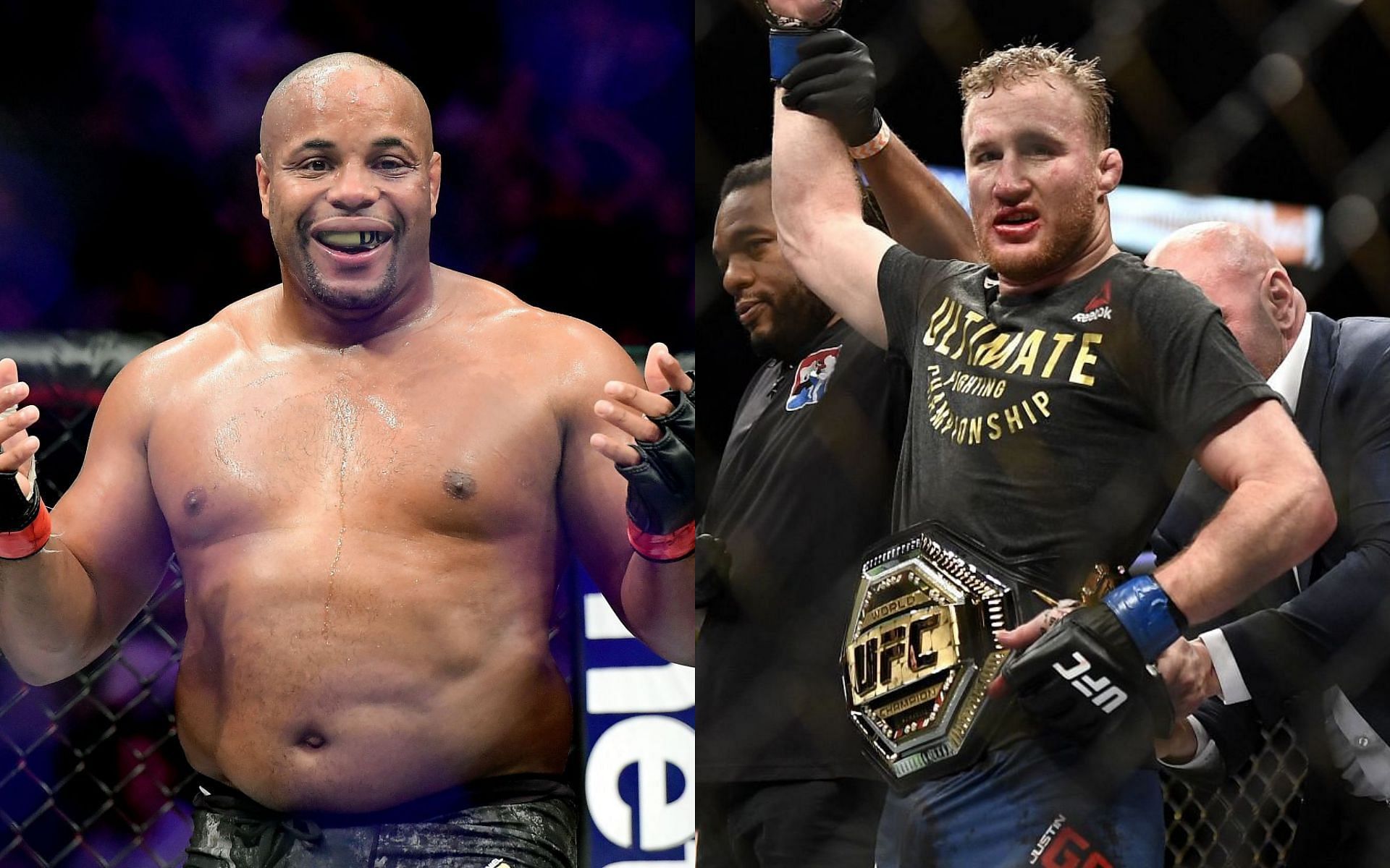Daniel Cormier (left) and Justin Gaethje (right)