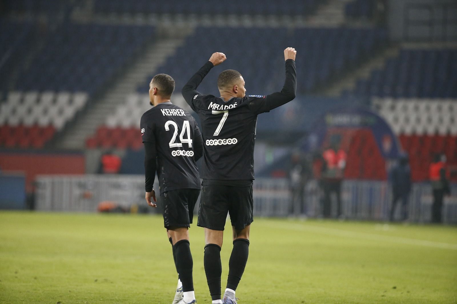 Kylian Mbappe celebrates after scoring a goal. (Image: PSG Twitter)