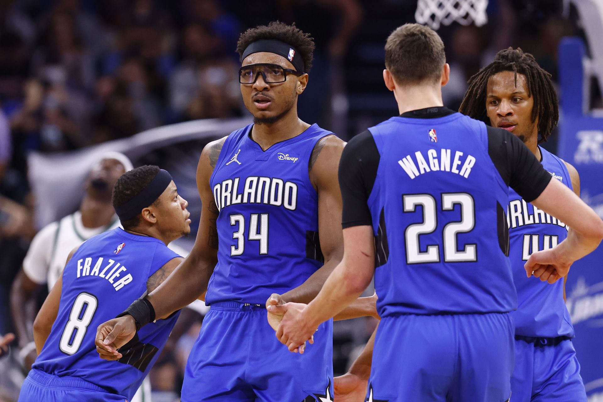 Milwaukee Bucks v Orlando Magic Franz Wagner scans the floor for the Orlando Magic