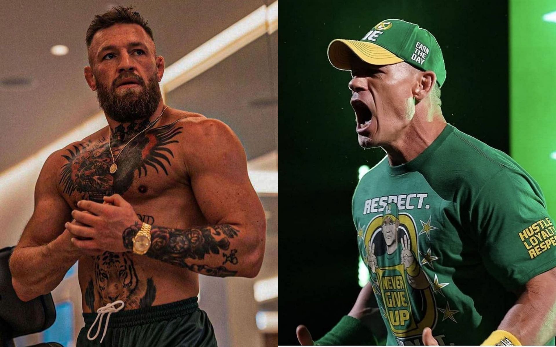 Conor McGregor (left) and John Cena (right)