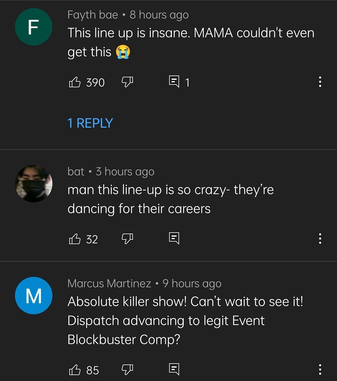 The YouTube comment section had interesting reactions. (Image via YouTube/Dispatch