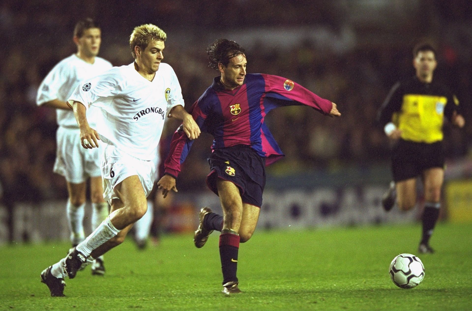 Alfonso Perez (middle) vs Leeds United in Champions League 2000